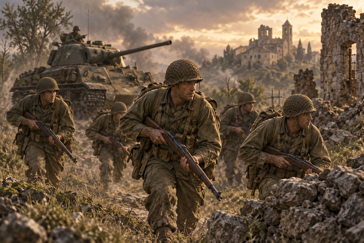Illustration einer amerikanischen Infanterieeinheit
